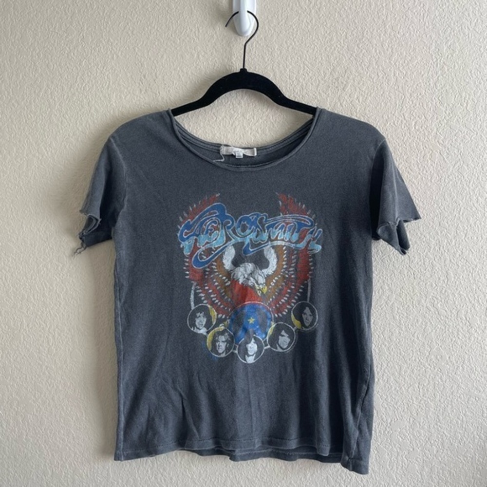 Junk Food Clothing Gray Aerosmith Graphic Tee